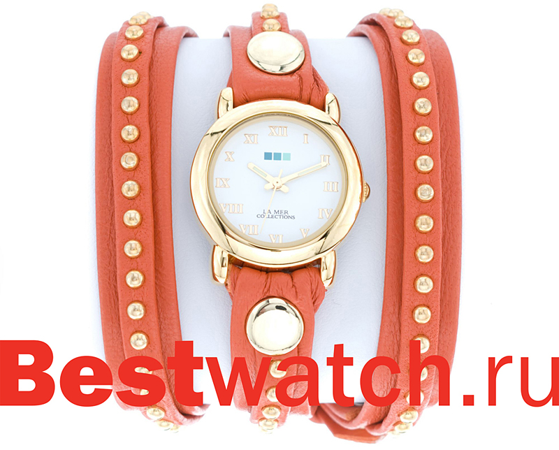 Часы La Mer С клепками LMSW3011ORGGLD